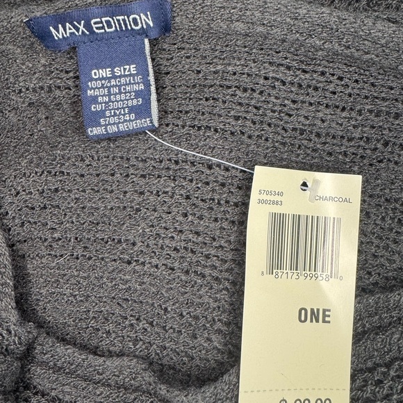 Max Edition Women's Gray Arcylic Poncho Size One Size. A28 - Picture 9 of 9